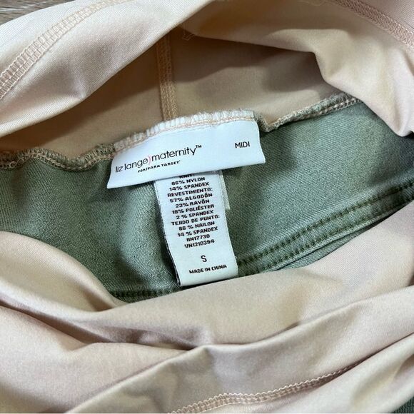 Liz lange maternity green denim‎ shorts midi - Picture 4 of 5